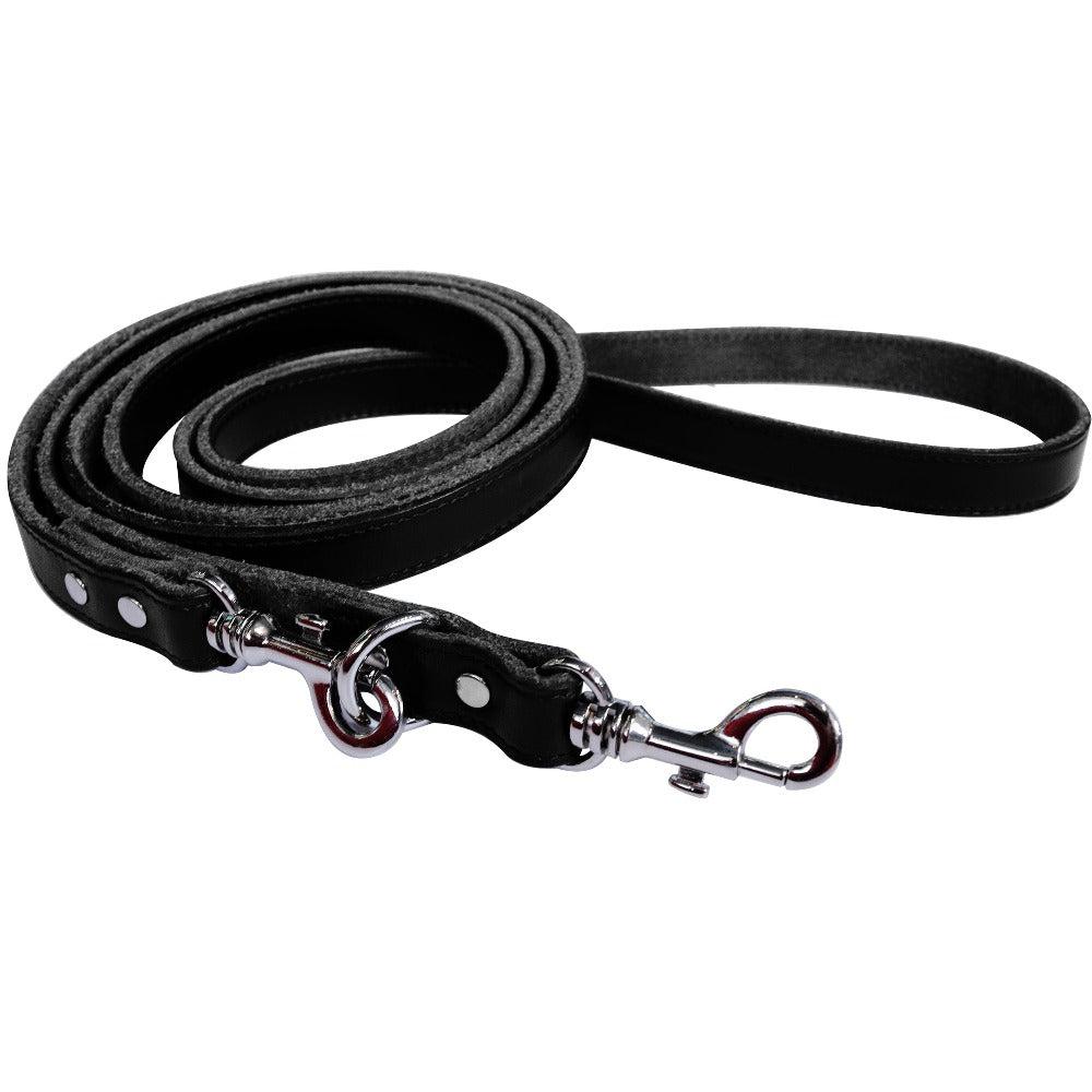 XL verstelbare riem van Leer DARK BLACK